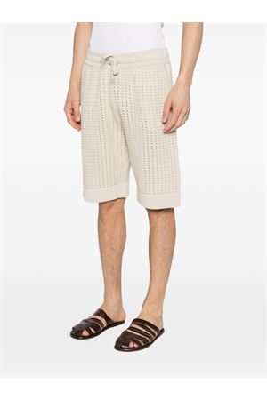 Shorts con coulisse in cotone beige PAOLO PECORA | A038F8001420